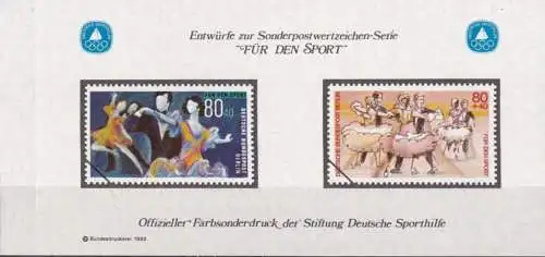 DEUTSCHLAND 1983 Farbsonderdruck der Entwürfe "Für den Sport"