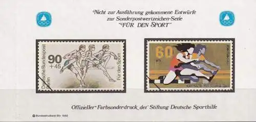 DEUTSCHLAND 1982 Farbsonderdruck der Entwürfe "Für den Sport"