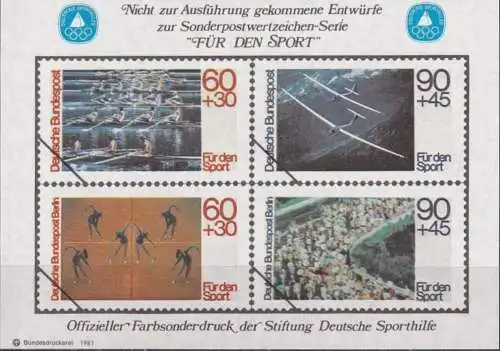 DEUTSCHLAND 1981 Farbsonderdruck der Entwürfe "Für den Sport"