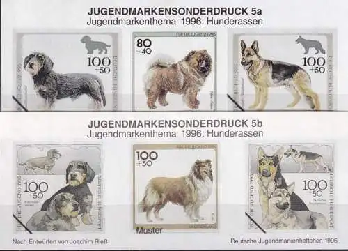 DEUTSCHLAND 1996 Jugendmarkensonderdruck Hunderassen