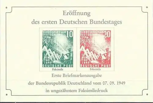 DEUTSCHLAND 1949 Mi-Nr. 111/12 Nachdruck Vignette