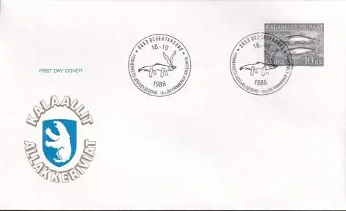 GRÖNLAND 1986 Mi-Nr. 168 FDC