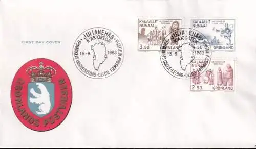 GRÖNLAND 1983 Mi-Nr. 143/45 FDC