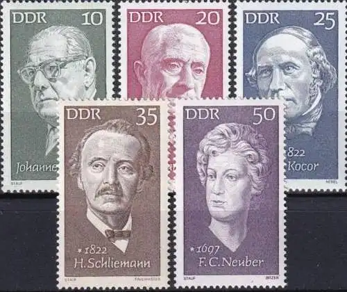 DDR 1972 Mi-Nr. 1731/35 ** MNH