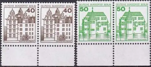 BERLIN 1980 Mi-Nr. 614/15 waagerechte Paare Unterrand ** MNH