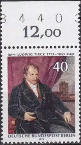 BERLIN 1973 Mi-Nr. 452 Oberrand mit Bogennummer ** MNH