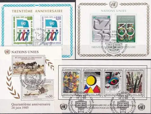 UNO GENF 1986 Mi-Nr. Block 1 - 4 o used - aus Abo