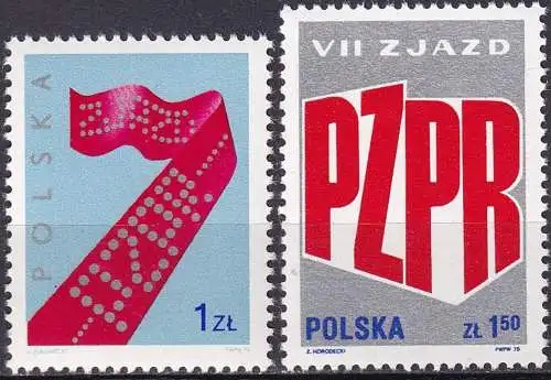 POLEN 1975 Mi-Nr. 2419/20 ** MNH