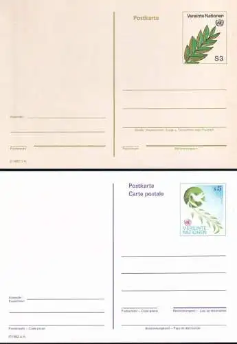 UNO WIEN 1982 Mi-Nr. P 1+2 Postkarte Ganzsache ungelaufen