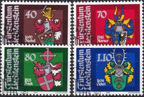 LIECHTENSTEIN 1980 Mi-Nr. 743/46 o used - aus Abo