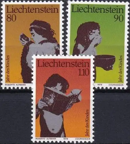 LIECHTENSTEIN 1979 Mi-Nr. 725/27 ** MNH - JAHR DES KINDES - YEAR OF THE CHILD