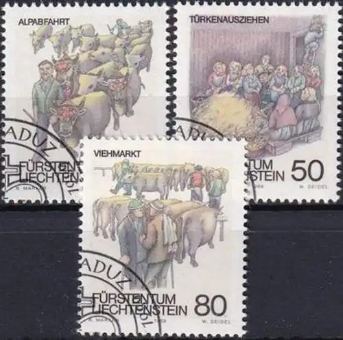 LIECHTENSTEIN 1989 Mi-Nr. 971/73 o used - aus Abo