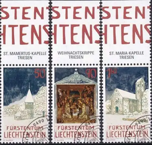 LIECHTENSTEIN 1992 Mi-Nr. 1050/52 o used - aus Abo