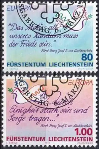 LIECHTENSTEIN 1995 Mi-Nr. 1103/04 o used - aus Abo