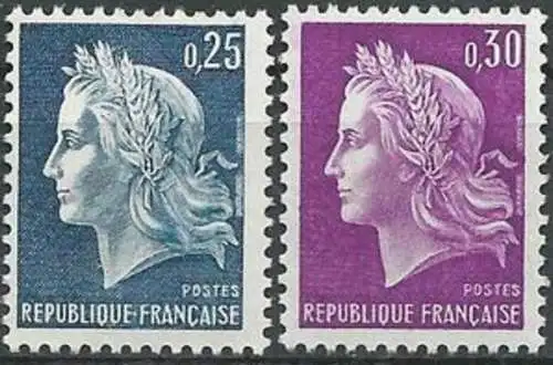 FRANKREICH 1967 Mi-Nr. 1602/03 ** MNH