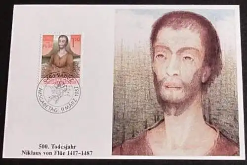 LIECHTENSTEIN 1987 Mi-Nr. 918 Maximumkarte MK/MC 72