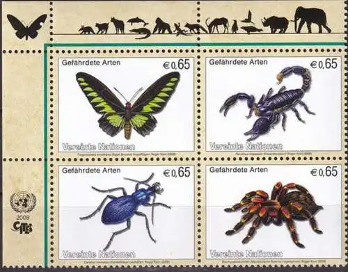 UNO WIEN 2009 Mi-Nr. 588/91 ** MNH gefährdete Arten