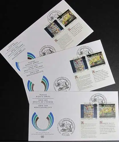 UNO WIEN 1992 Mi-Nr. 139/40 3 FDC