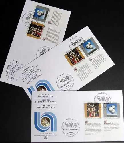 UNO GENF 1993 Mi-Nr. 233/34 3 FDC