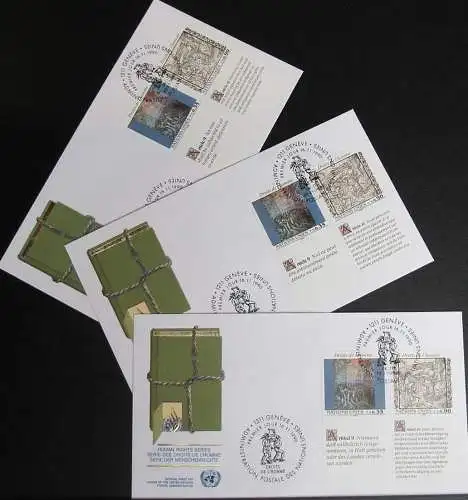 UNO GENF 1990 Mi-Nr. 192/93 3 FDC