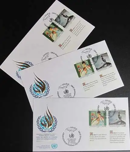 UNO GENF 1989 Mi-Nr. 180/81 3 FDC