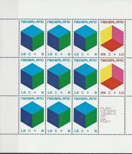 NIEDERLANDE 1970 Mi-Nr. Block 9  ** MNH