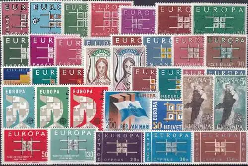 EUROPA - CEPT Jahrgang 1963 complete year set ** MNH