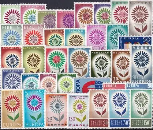 EUROPA - CEPT Jahrgang 1964 complete year set ** MNH