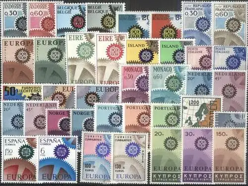 EUROPA - CEPT Jahrgang 1967 complete year set ** MNH