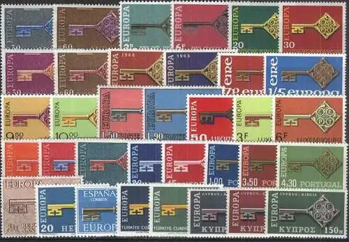 EUROPA - CEPT Jahrgang 1968 complete year set ** MNH