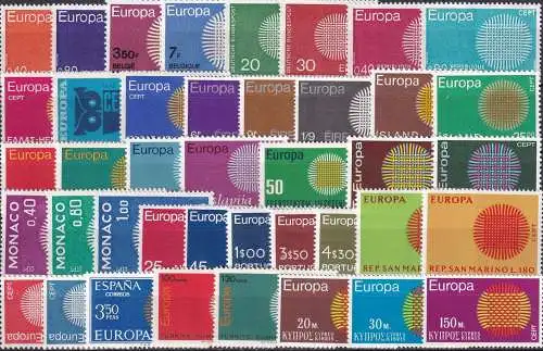 EUROPA - CEPT Jahrgang 1970 complete year set ** MNH