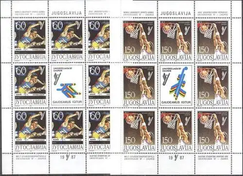 JUGOSLAWIEN 1987 Mi-Nr. 2230/33 Kleinbogen  ** MNH