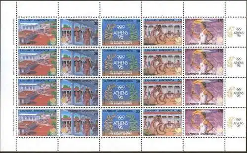 GRIECHENLAND 1988 Mi-Nr. 1687/91 Kleinbogen ** MNH