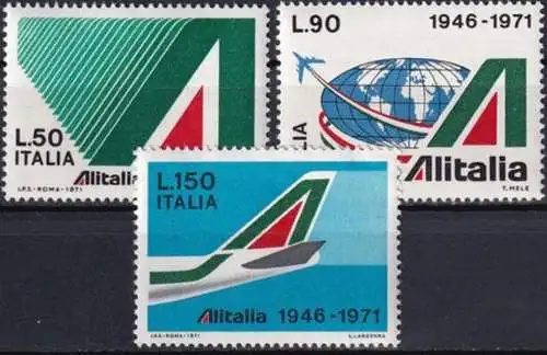 ITALIEN 1971 Mi-Nr. 1343/45 ** MNH