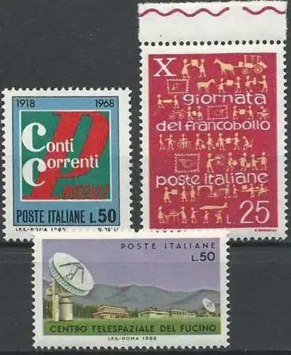 ITALIEN 1968 Mi-Nr. 1289 1290 1291 ** MNH