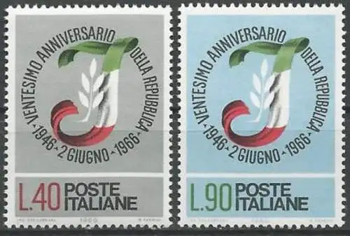 ITALIEN 1966 Mi-Nr. 1211/12 ** MNH