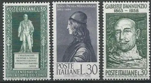 ITALIEN 1962 Mi-Nr. 1137 1138 1139 ** MNH