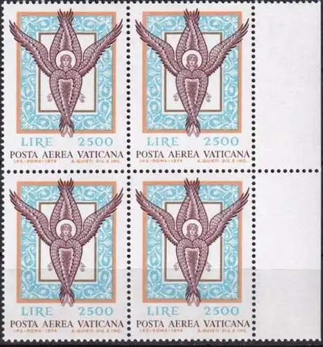 VATIKAN 1974 Mi-Nr. 632 Viererblock ** MNH