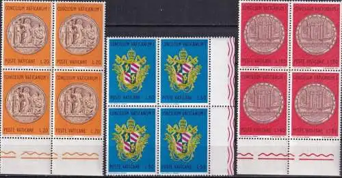 VATIKAN 1970 Mi-Nr. 561/63 Viererblocks ** MNH