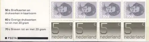 NIEDERLANDE 1982 Mi-Nr. MH 28 PB 27 A ** MNH