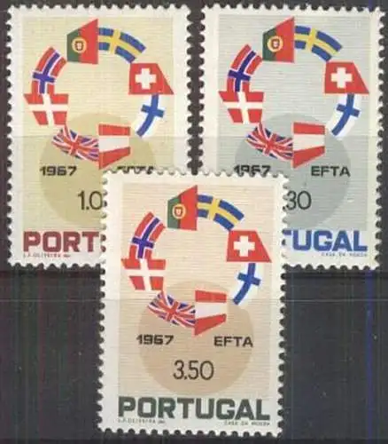 PORTUGAL 1967 Mi-Nr. 1043/45 ** MNH