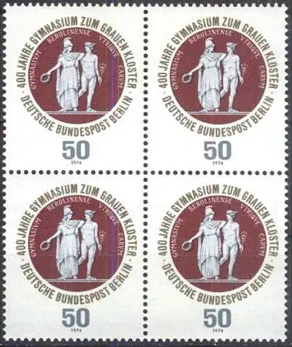 BERLIN 1974 Mi-Nr. 472 Viererblock ** MNH