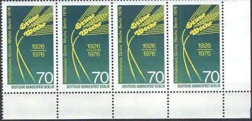 BERLIN 1976 Mi-Nr. 516 Viererstreifen ** MNH