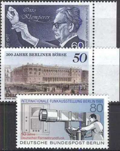 BERLIN 1985 Mi-Nr. 739 740 741 ** MNH