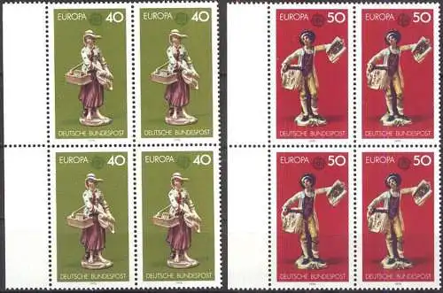 DEUTSCHLAND 1976 Mi-Nr. 890/91 Viererblocks ** MNH