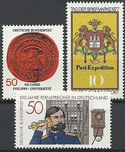 DEUTSCHLAND 1977 Mi-Nr. 946 947 948 ** MNH