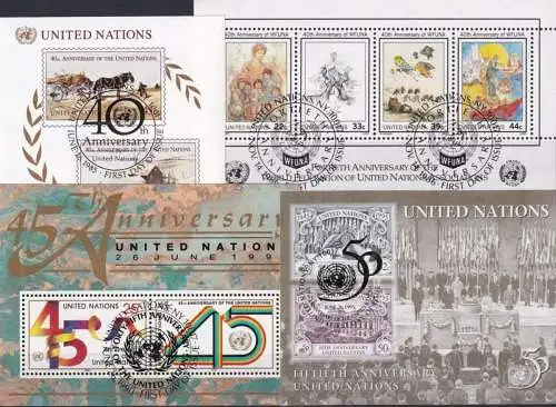 UNO NEW YORK 1985 Mi-Nr. Block 8 + 9 + 11 + 12 o used - aus Abo