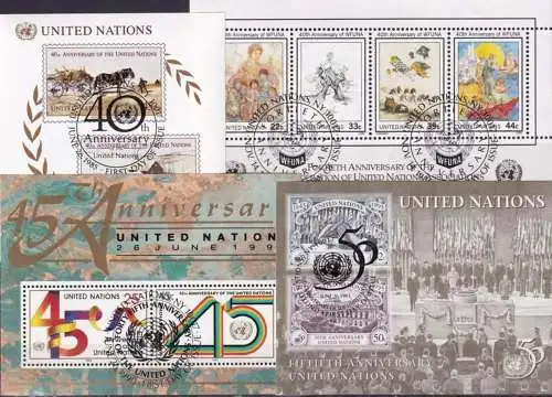 UNO NEW YORK 1985 Mi-Nr. Block 8 + 9 + 11 + 12 o used - aus Abo