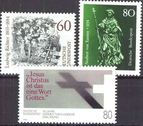 DEUTSCHLAND 1984 Mi-Nr. 1212 1213 1214 ** MNH