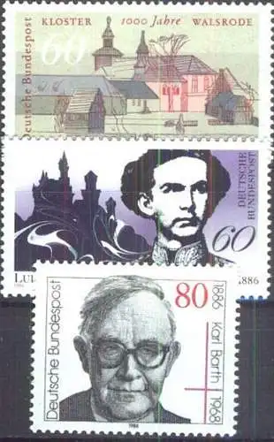 DEUTSCHLAND 1986 Mi-Nr. 1280 1281 1282 ** MNH